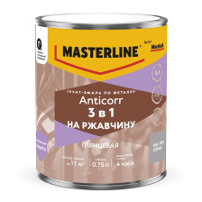 Грунт-эмаль 3 в 1 Anticorr серая RAL 7004 (0,75л) MASTERLINE