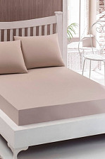 Простынь на резинке с наволочкой трикотаж VAROL Размер: 100х200, 1 наволочка 50х70, Цвет: Бежевый