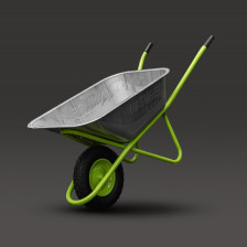 Тачка строительная одноколесная 110л/200кг зеленая "NATURE" пневмоколесо 4.00-8 D16