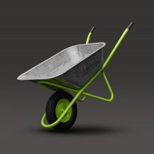 Тачка строительная одноколесная 110л/200кг зеленая "NATURE" пневмоколесо 4.00-8 D16