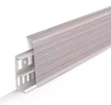 Плинтус Идеал Деконика с кабель-каналом ясень серый 2,2 м 85 мм