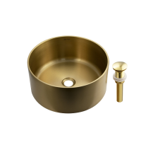 Раковина накладная FABIA PROFI Эксклюзив ЗОЛОТО,круглая 38х38х16 нержавеющая сталь 1,2мм