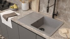 Мойка из искусственного камня 750х505 серый 17727/22