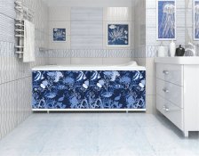 Экран для ванны 1,68м Кварт Мрамор черный Новосибирск