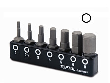 Набор бит шестигранных 2,2-8мм 7шт TOPTUL GAAV0701