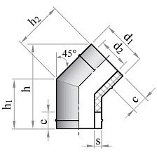 Колено с л/к покрытием вишня 135