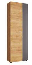 Шкаф Сафари ШК-001 Дуб крафт золотой/Графит софт 680х2072х350мм