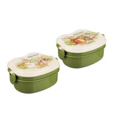 Ланч-бокс 16,5х12см Зайчата тарелка, ложка-вилка 829-143