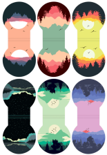 Закладка для книг магнитная 3,2х2,8 см Brauberg Sunset 6 шт