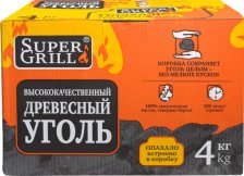 Уголь березовый Супергриль 4 кг коробка