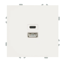 Розетка 2-м USB+Type Эмили RST10-5115-01 белый фарфор
