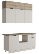 Кухня Бохо 1,8м Кашемир/Дуб крафт серый