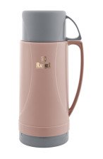 Термос 1,8 л стекянная колба RASHEL розовый/лиловый R-30/180