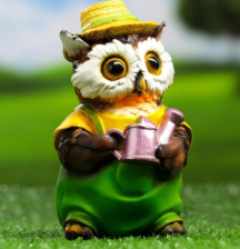 Фигура Филин в шляпке с лейкой 10х9,5х15см