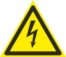 Знак W08 Опасность поражения электротоком 200х200х200 мм