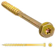 Саморез по дереву 10х200 шестигранная головка желтый цинк HIMTEXfix TX50