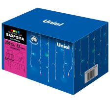 Гирлянда Бахрома Uniel ULD-B3010-200/TWK Multi IP67 3м разноцветная мерцание уличная ш/к94128
