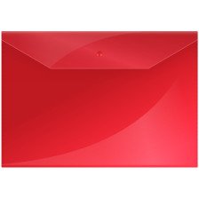 Папка-конверт с кнопкой А4 до 100 л 0,15 мм OfficeSpace прозрачная красная