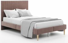 Кровать Амма 1,6м велюр светло-коричневый (цвет 6)