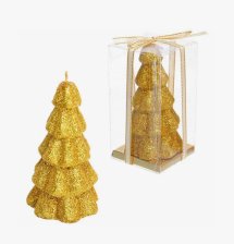 Свеча Новогодняя Сказочная елочка 5,5х10см золото 221-052