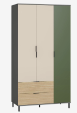 Шкаф Марвел 16.317.03 Темно-серый/Сатин/Плэйн/Дымчатый зеленый