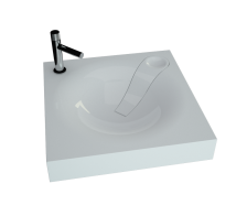 Раковина под стиральную машину ANGY с кронштейнами (64х55)