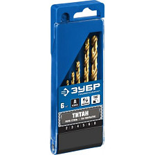 Набор сверл по металлу 6шт 2-8мм титан ЗУБР 29615-Н6