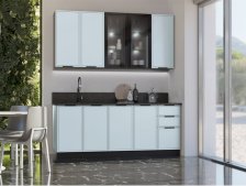 Кухня Николь 2,0м Компановка №1 Браш Деним Блю