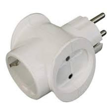 Разветвитель 3Т1 3 розетки 16А белый, с з/к (Т-образный) TOKER 