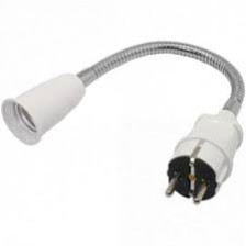 Переходник вилка-патрон  Е27 гибкий Ecola 300мм без выключателя