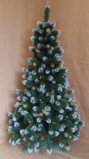 Ель 200см Кармен с золотыми шишками и ягодами Е/Б