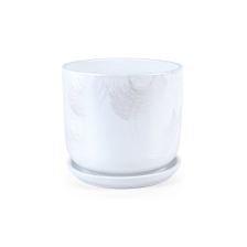 Горшок керамический с поддоном Орион d26см 10,5л цилиндр белый