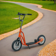 Самокат для детей Novatrack STAMP N1, ручной тормоз V-brake, дропаут, мягкая накладка на руле, оранжевый