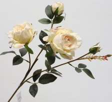 Цветок искусственный Роза 64 см слоновая кость
