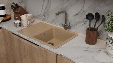 Мойка из искусственного камня 750х505 песочный 17725/22