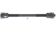 Ось 00-170121 задняя Cr-Mo с конусом под гайку 170mm, 3/8" черная