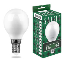 Лампа светодиодная Е14 11W/4000 G45 (шар) Saffit