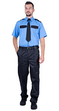 Рубашка охранника короткий рукав синяя размер 40/182-188