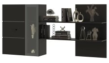 Шкаф навесной с полкой Николь Черный глянец/Черный