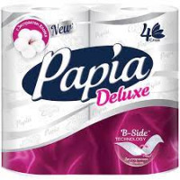 Бумага туалетная PAPIA DELUX 4-х слойная 4шт в ас-те