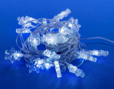 Гирлянда Uniel ULD-S0280-020/DTA WHITE IP20 SNOWFLAKES снежинки провод прозрачный 20LED 2,8м с контр