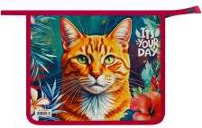 Папка для тетрадей А5 1 отд ArtSpace The red cat пластик, на молнии