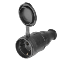 Розетка с заглушкой каучук TDM 2Р+РЕ 16А 250В IP44 SQ0612-0002