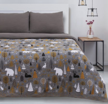 Покрывало рогожка Let it snow Серый Этель Размер: 200х215