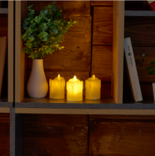 Фигура светодиодная Свеча на батарейках LULD-F062 WW CANDLE SET3 R44 в-к в составе набора из 3 штук