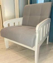 Кресло Ретро, Белый, ткань в ассортименте, 930х710х860