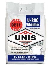 Клей плиточный белый WHITEFLEX U-200 (5кг) Юнис