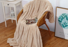 Плед велсофт в чемодане Orrizonte 001-OТ бежевый Cleo Размер: 150х200