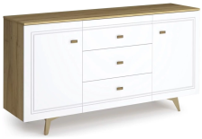 Комодино Вега Сапфир Дуб золотистый/Белый глянец