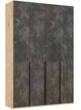 Шкаф 4-створчатый (1600) Марвэл Мальта грей/Дуб крафт